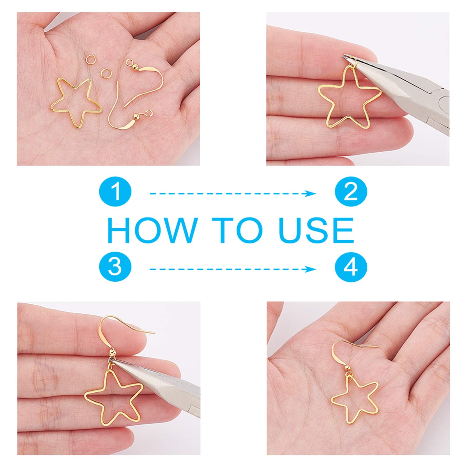 BENECREAT 30 Crochets Boucles D'Oreille Leverback Plaqué Or 18K - Pour DIY Bijoux, Cadeaux Femme