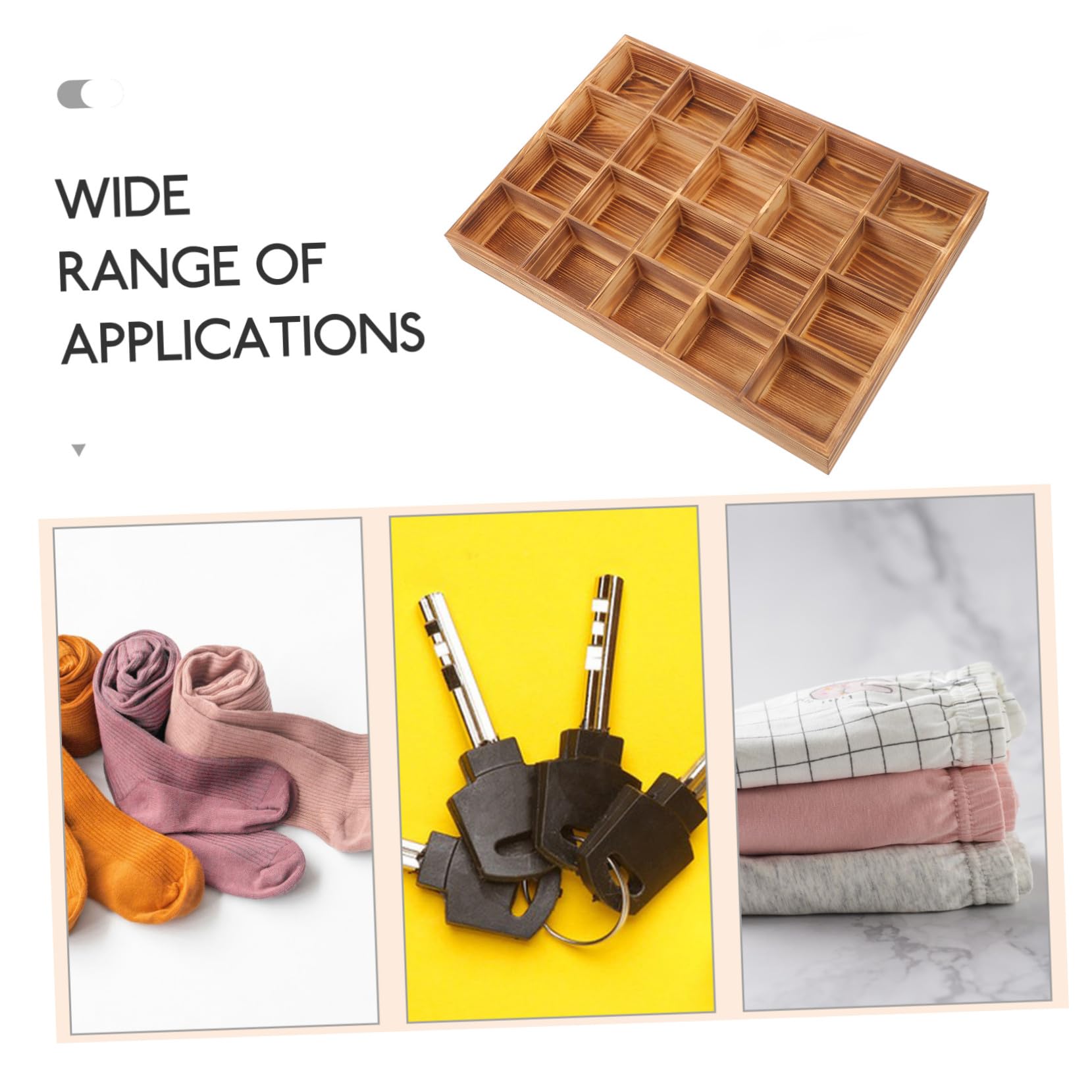 Holz Fachbox mit 20 Fächern zur Sortierung für Socken und Krawatten