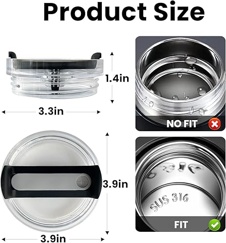 Miniatura 2 de 2 tapas de repuesto para vaso Stanley Cup de 40 onzas, tapas de repuesto resistentes a derrames, fundas transparentes para vasos Stanley Cup (blanco)