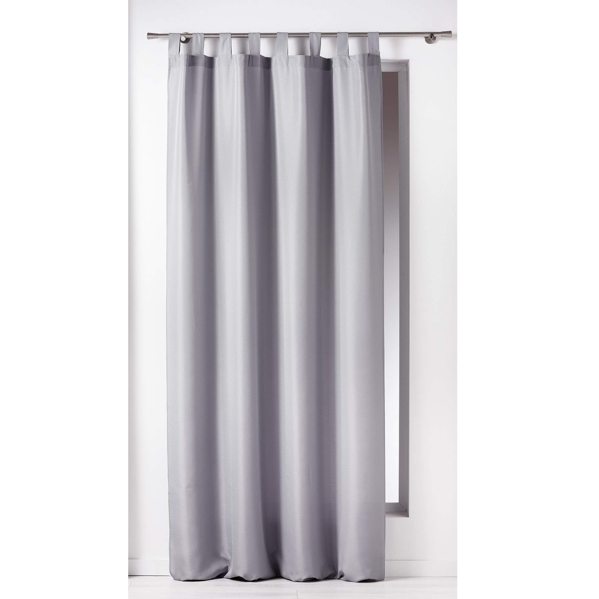 Douceur d'intérieur - 1600516, Vorhang Passanten, 140 X 260 cm, Essentiel, Polyester Unifarben, Grau