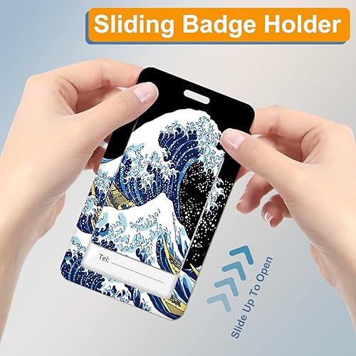 Miniatura 6 de Plifal Portatarjetas con carrete retráctil, diseño bohemio Abstaract de identificación de plantas, clip de identificación de plantas, clip de