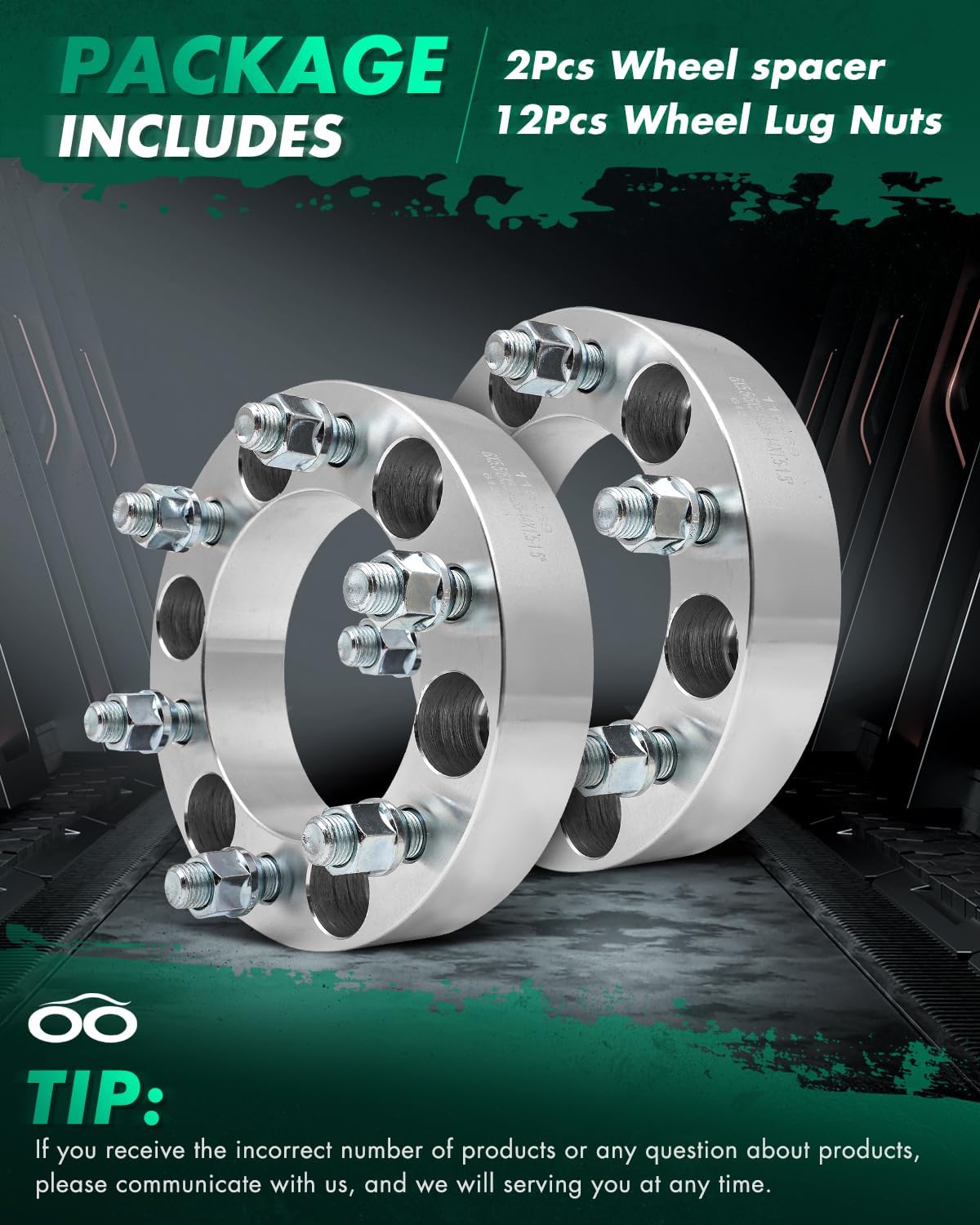 SCITOO 2Pcs 6x5.5 Wheel Spacers 1.5 inch Thread Pitch 14x1.5 Hub Bore 108mm 6 Lug Wheel Spacers Fit for Escalade Escalade EXT Escalade ESV Silverado 1500 Tahoe Express 1500