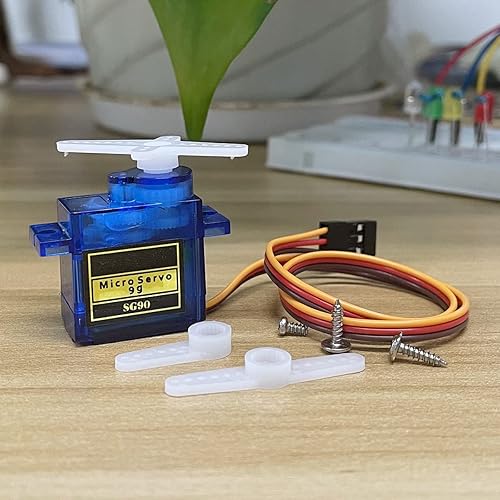 Miniatura 7 de Paquete de 10 servomotores SG90 9G micro servo para robot RC helicóptero, avión, barco, juguetes de control remoto, servo para proyecto Arduino, azul