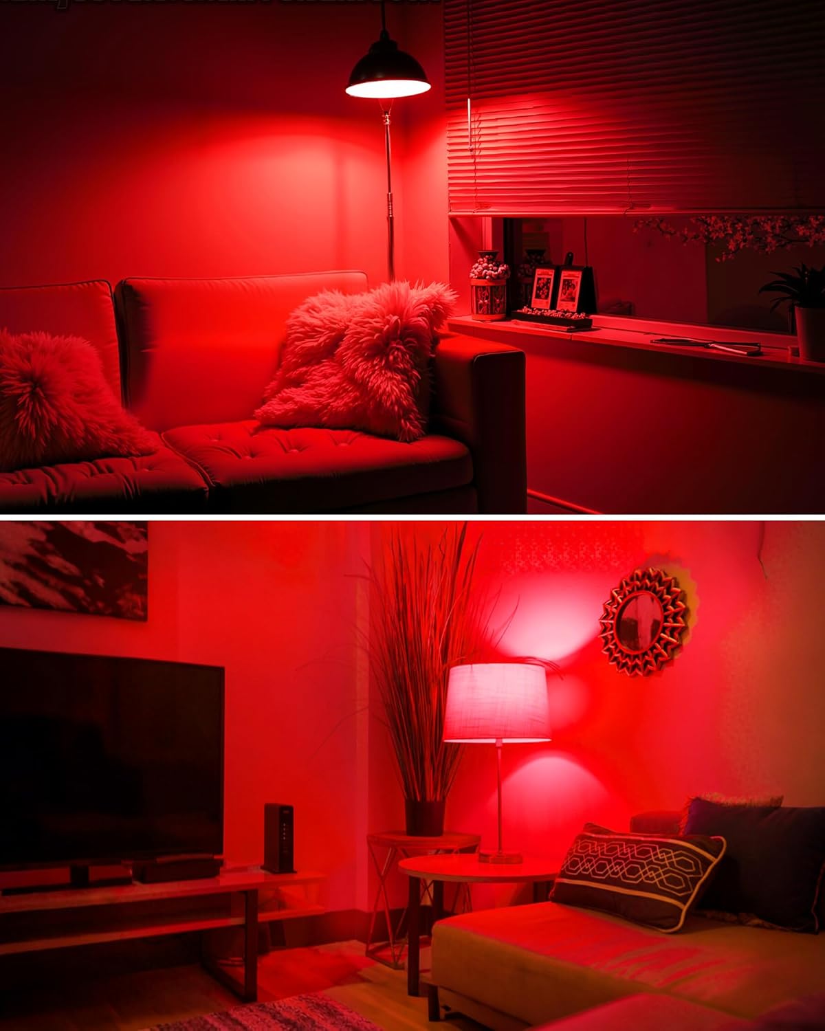 2 Pack A15 LED Red Light Bulb for Nightlight, 5W Equivalent 40Watt E26 Base, Red Lighting for Halloween, Christmas, Party Decoration, Sleep Lights, Indoor&Outdoor, Bedroom, Porch Lights, Non-Dimmable
