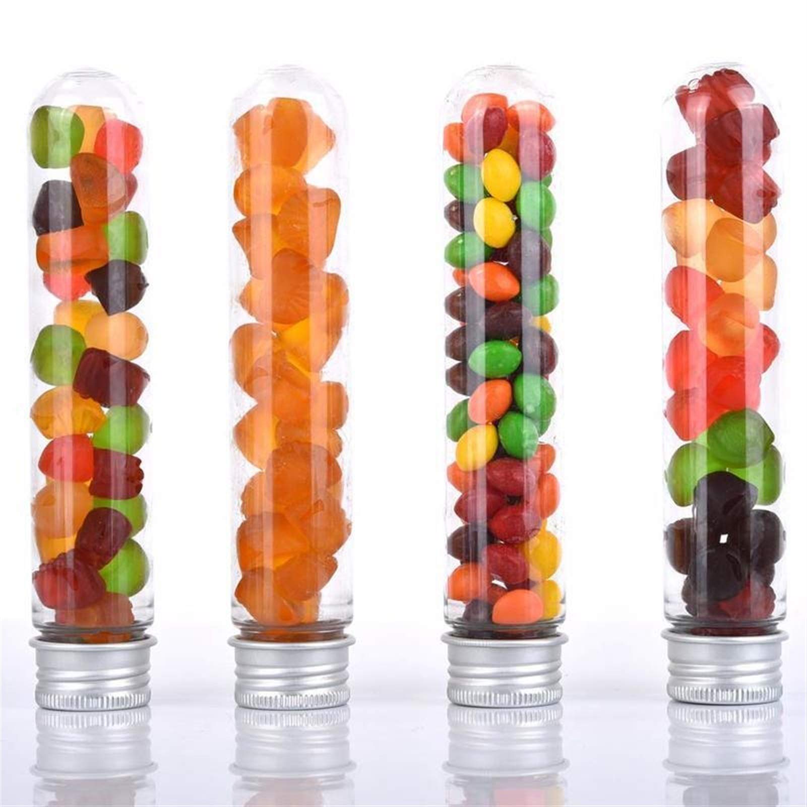 25 sztuk 30ml doskonałe plastikowe przezroczyste probówki z aluminiową zakrętką butelki przybory szkolne sprzęt laboratoryjny 25x110mm szkło laboratoryjne