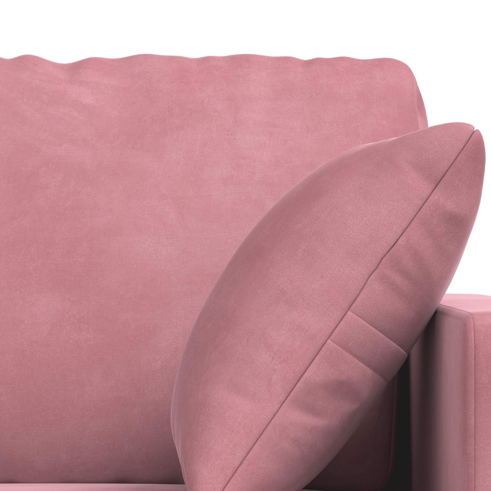 Juego de sofá modular rosa 2 piezas 228 x 78 x 80 cm tela de terciopelo con marco delgado para sala de estar