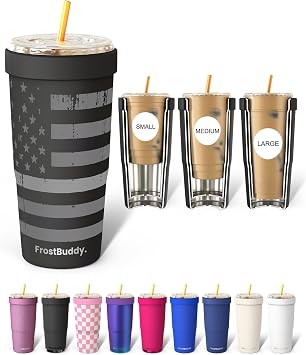 Frost Buddy Togo Buddy 30 oz Stainless Steel Vacuum Insulated Tumbler To Go Coffee Cup Iced Coffee Cups, Iced Coffee Sleeve, Travel Mug, Thermal Cup for Hot & Cold Drinks, Dunkin Cup (Gunmetal)