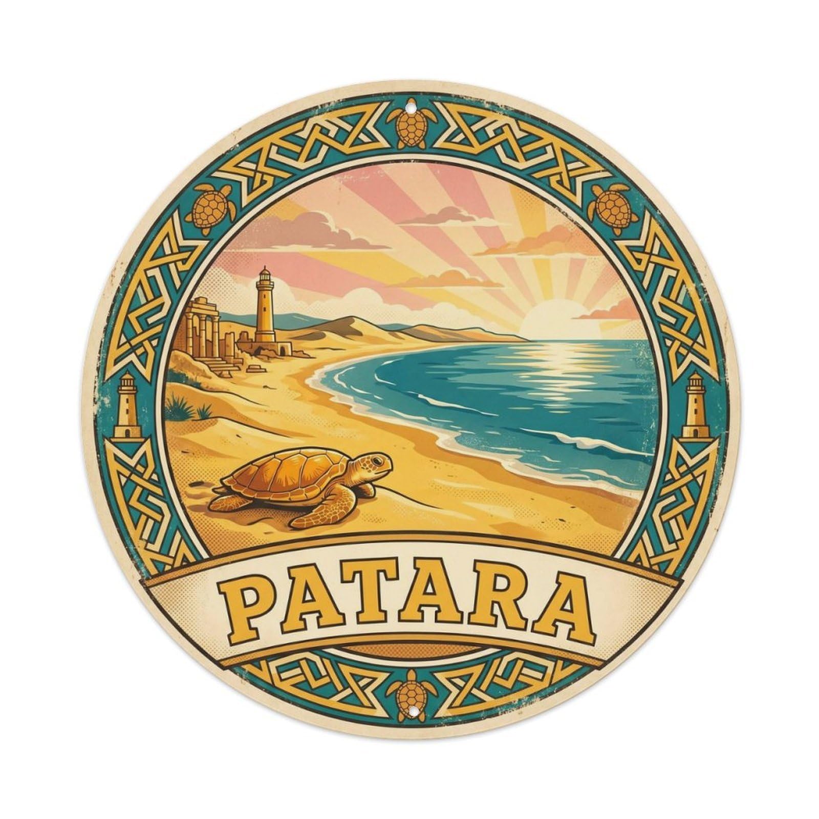 Patara Beach Mugla Aegean Coast Landmark Metal Tin Sign