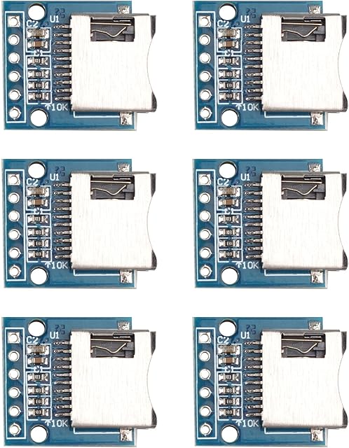 Jopto 6PCS Mini SD Card Module Memory Shield Module Micro SD Storage Expansion Board Micro SD TF Card Reader Module Card Adapter Compatible with Arduino AVR ARM