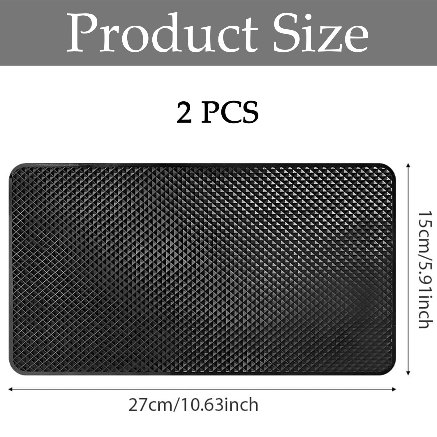 Duże antypoślizgowe podkładki na deskę rozdzielczą, 27 x 15 cm, antypoślizgowe żelowe, samoprzylepne podkładki samochodowe z poliuretanu, odporne na wysokie temperatury, do samochodów