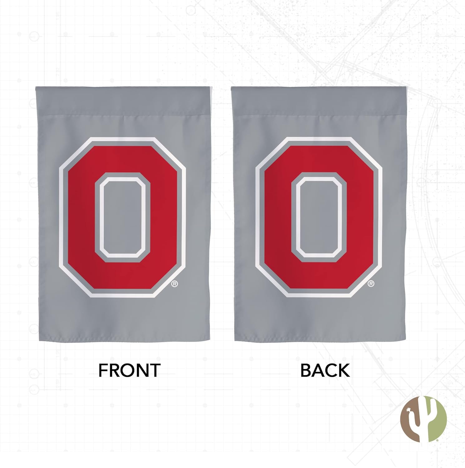 Desert Cactus The Ohio State University TOSU Garden Flag – 19 x 12 inch Ohio State Buckeyes Banner, For Outdoor Display and Events (Design C) - Image 2