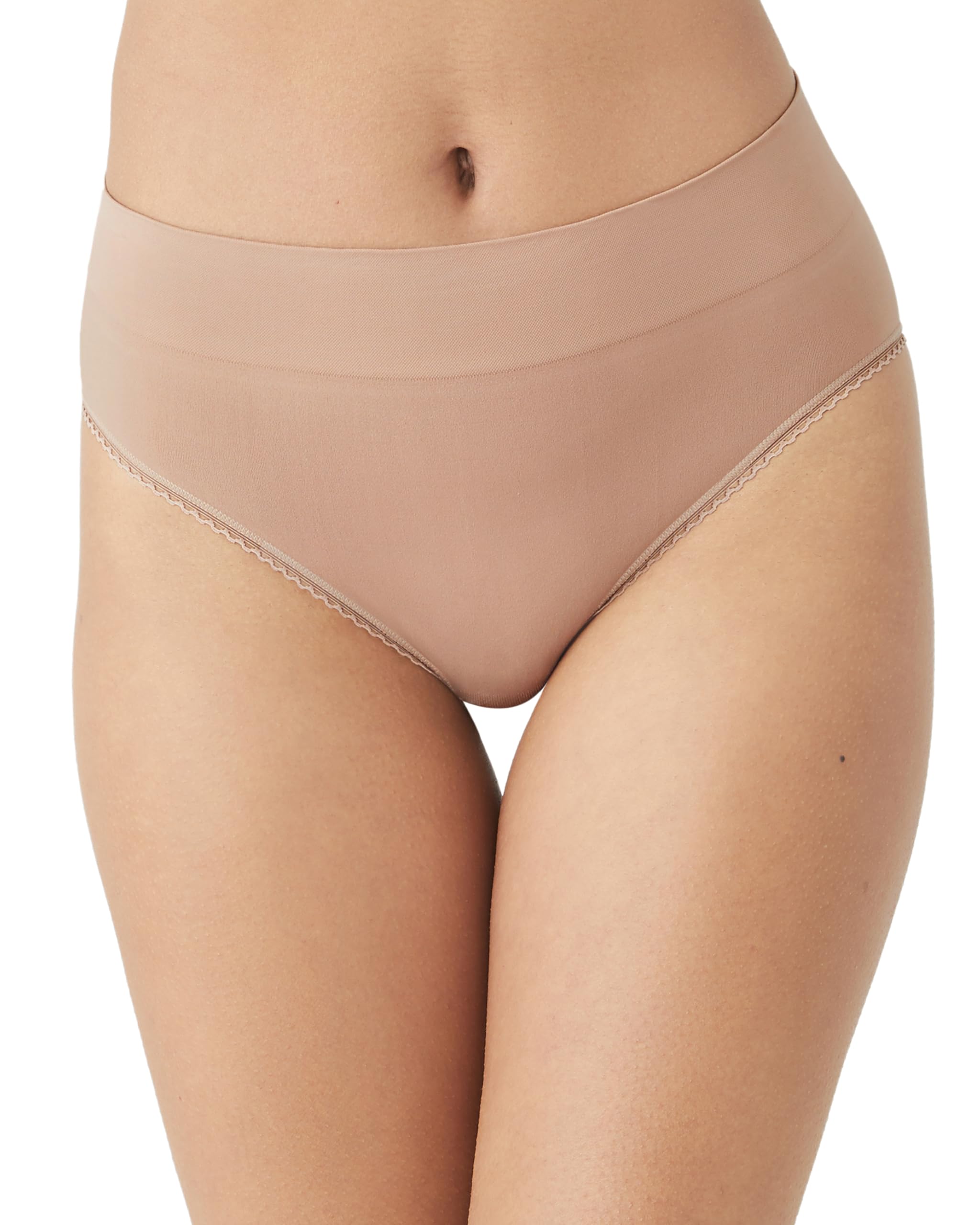 Wacoal Women's Feeling Flexible Seamless Hi Cut Panty Briefs, Roebuck, Medium