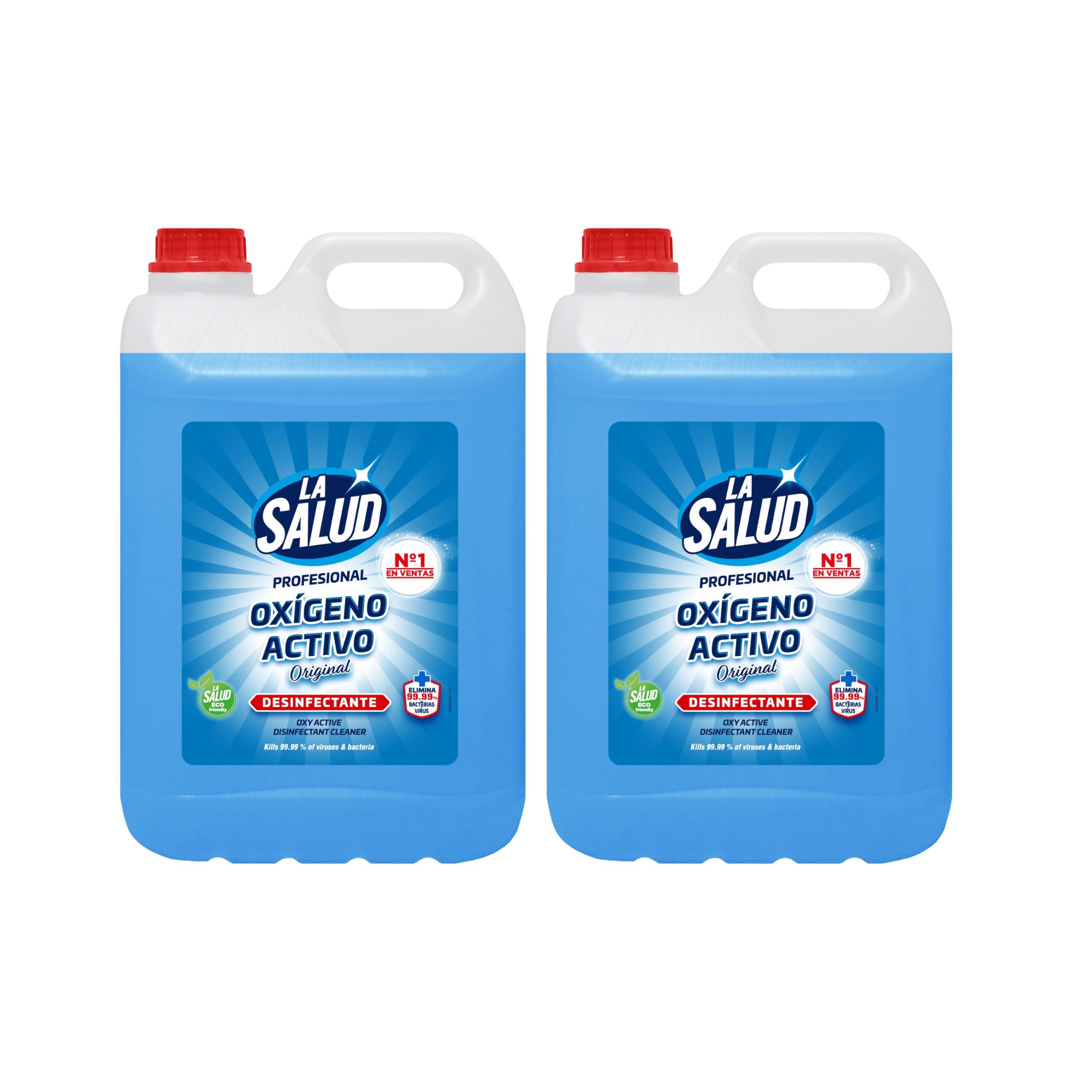 La Salud Oxígeno Activo Original, Lotto Da 2 Taniche | Detergente Multiuso Senza Candeggina | Per Cucina, Bagno, Pavimenti, Piastrelle E Superfici Lavabili | Formato Convenienza