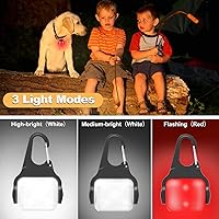 Vista 2 de Dog Lights for Night Walking, Clip on Dog Collar Light - 3 Modes, USB-C Rechargeable, IP65 Waterproof, LED Safety Light for Running, Camping