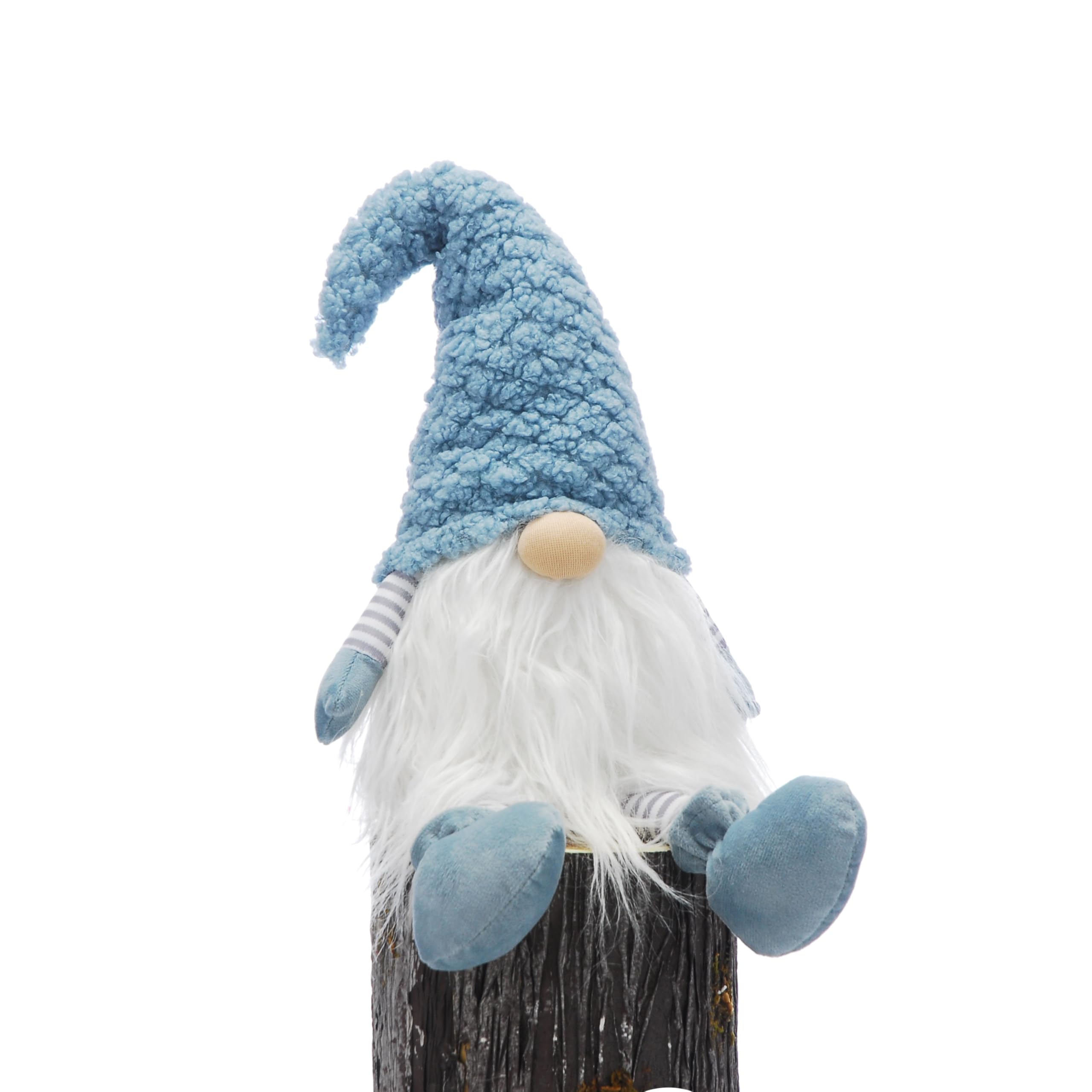 Festive Productiions 53cm Tabletop Dangly Legs Blue Knitted Hat Gonk Decoration