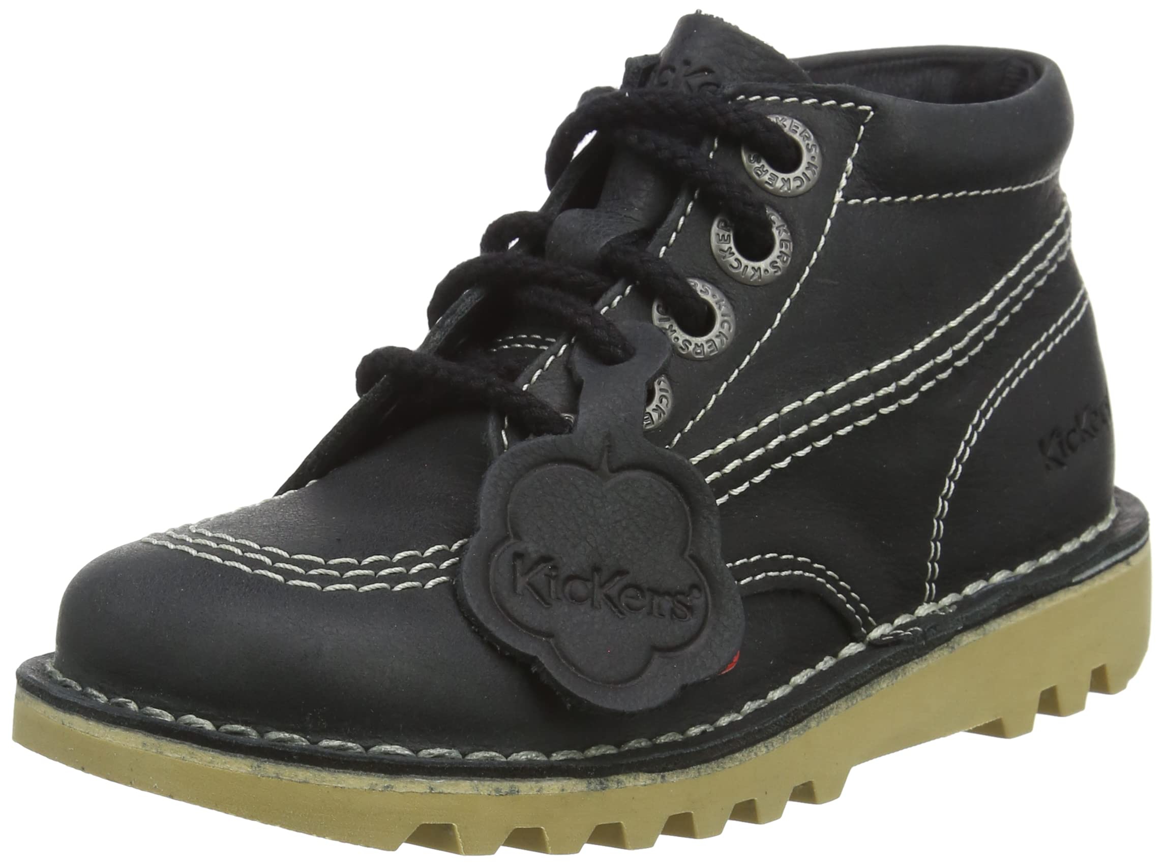 Kickers Kick Hi Zip Junior Black Boots-UK 2.5 / EU 35