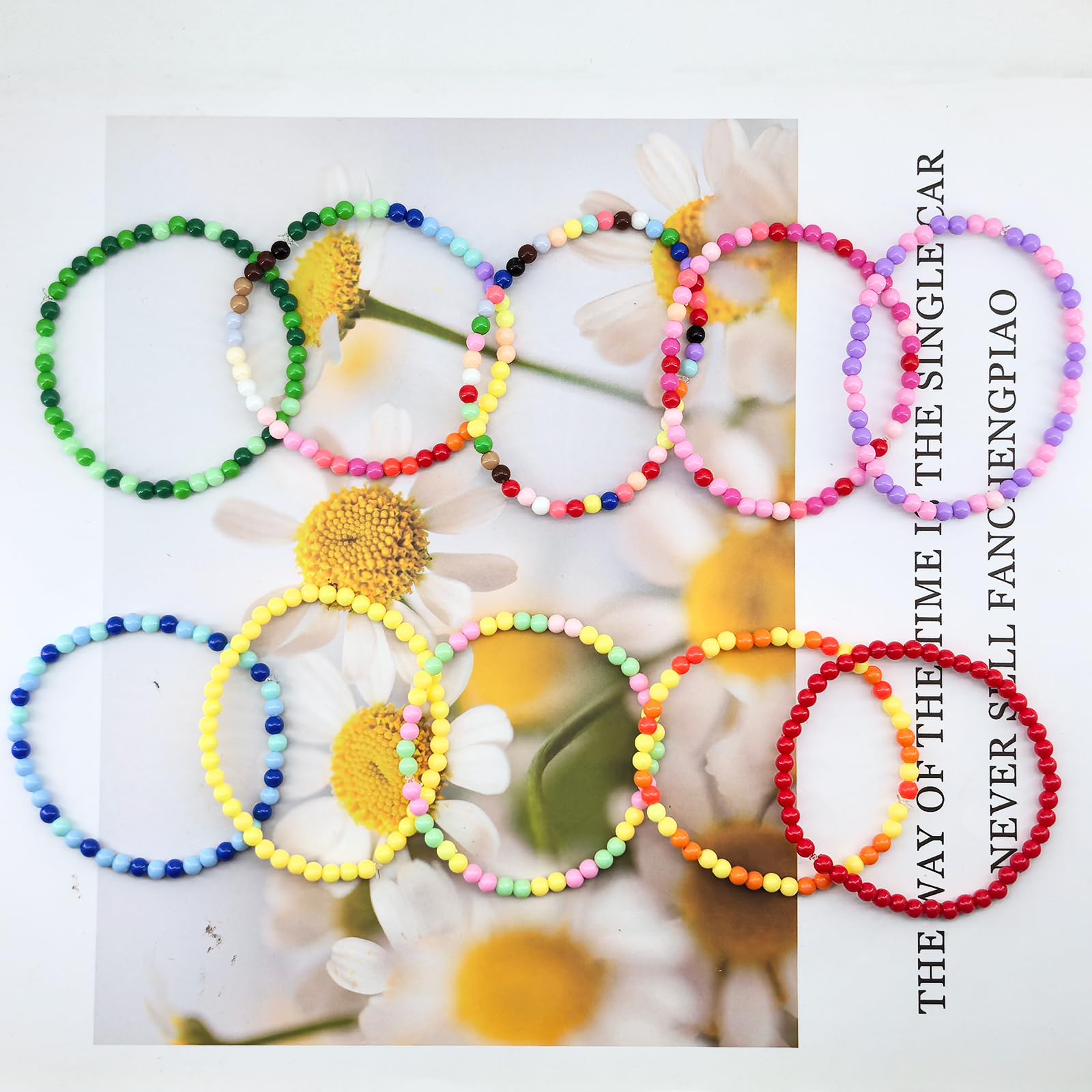 4800 cuentas redondas acrílicas de 4 mm para hacer joyas, 28 colores arcoíris para hacer pulseras, kit de fabricación de pulseras de plástico de color caramelo, cuentas sueltas pastel a granel para