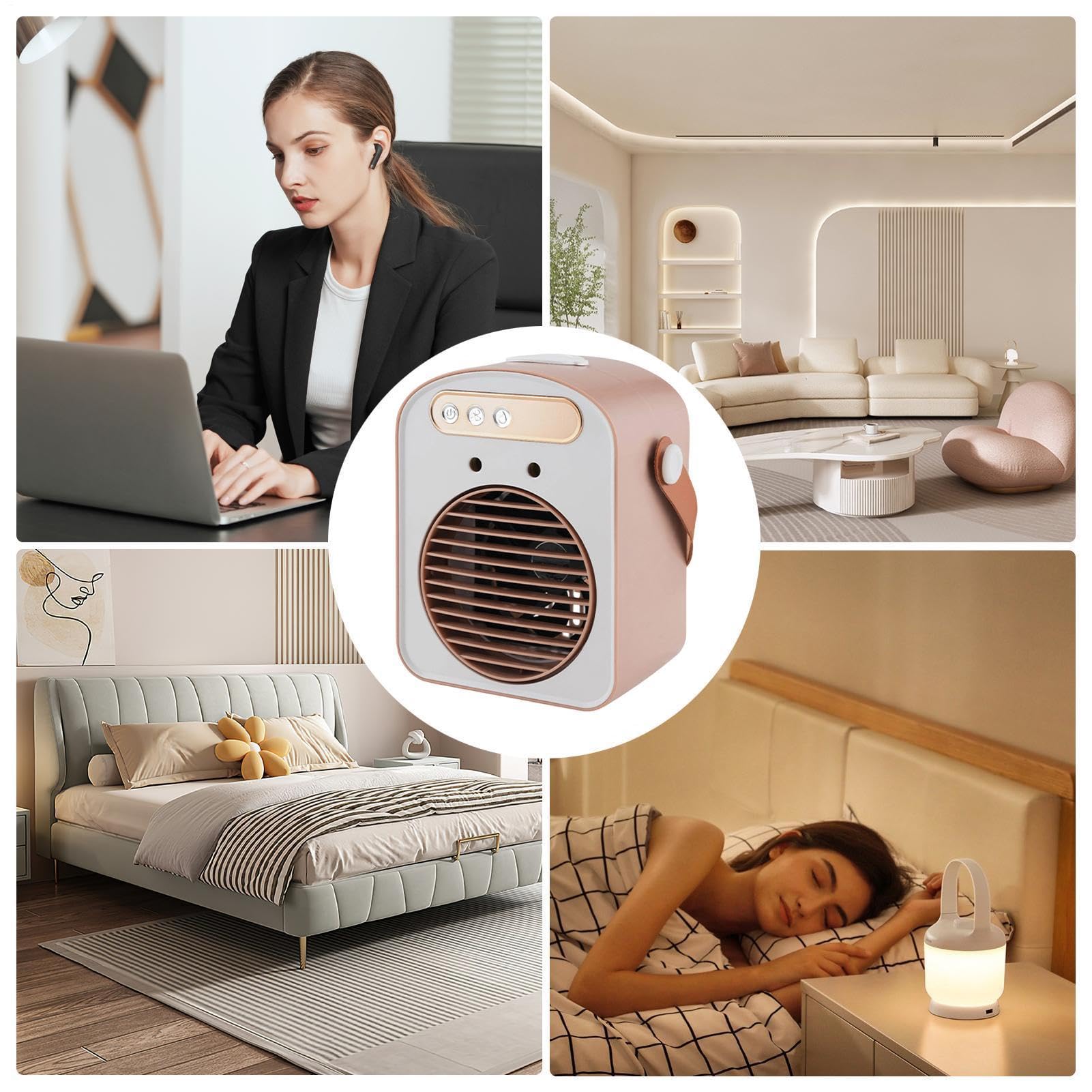 Generico Ventilatore Da Scrivania Senza Pale Nebulizzatore Ricaricabile | Ventilatore Da Scrivania Portatile A Batteria Per Ufficio Casa Dormitorio Viaggi Campeggio Pesca Picnic