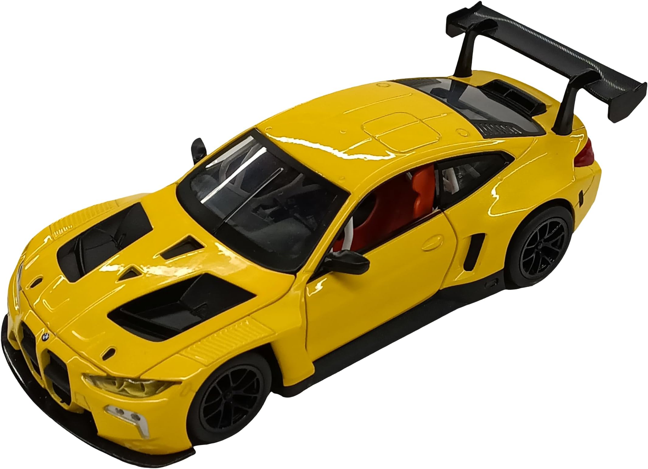 MSZ 1:24 Scale BMW M4 GT3 Diecast Car Model Kit, Free Wheel, Openable Doors, Hood with Lights & Sounds (TRY ME FUNCTION)