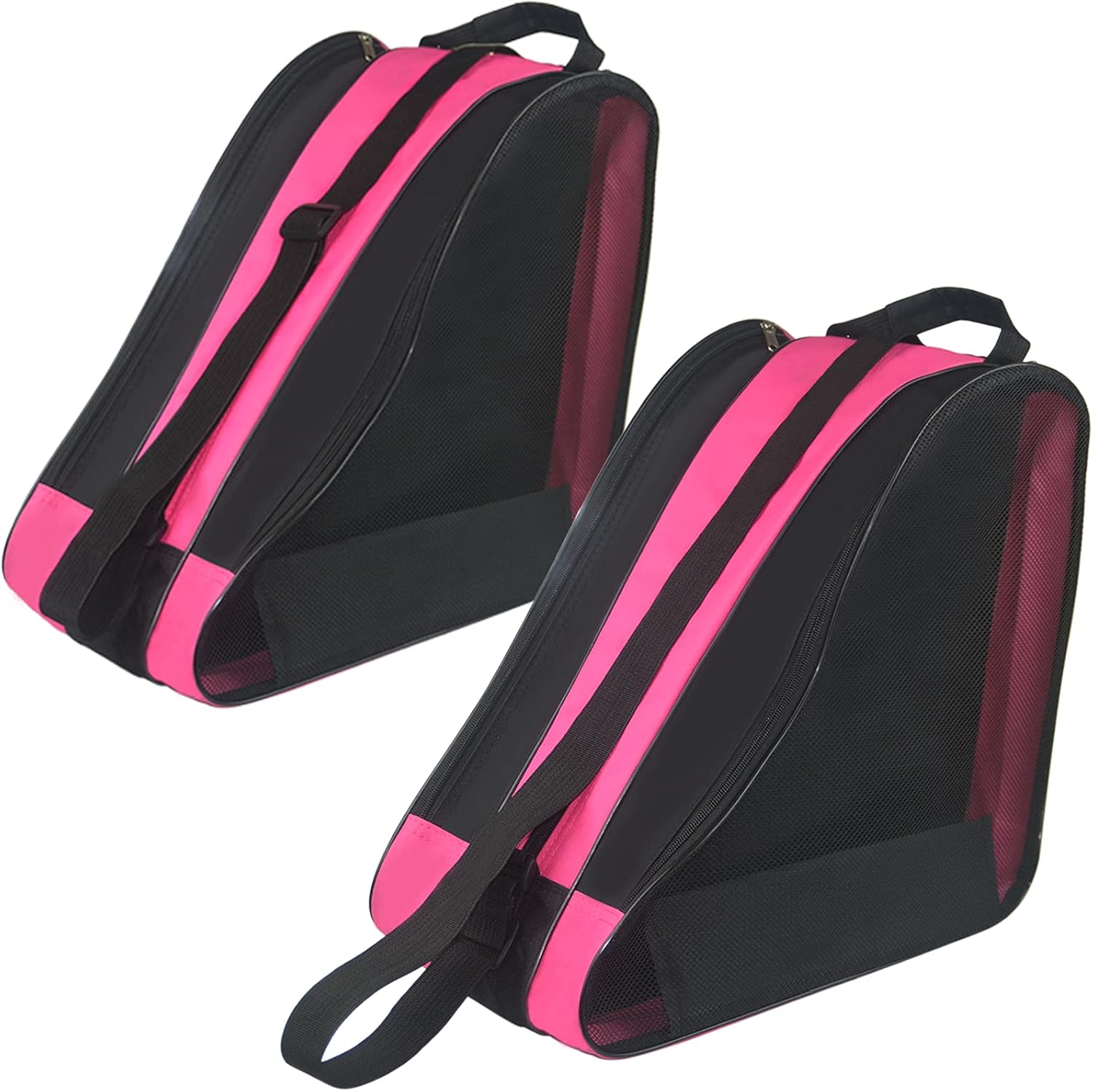 Ice Skate Bag,2 Pack Roller Skate Bags for Women Men Girls and Boys, Large Capacity Skate Bag Fits Quad Skates, Inline Skate and Most Roller Skate Accessories(Pink+Pink) : Sports & Outdoors
