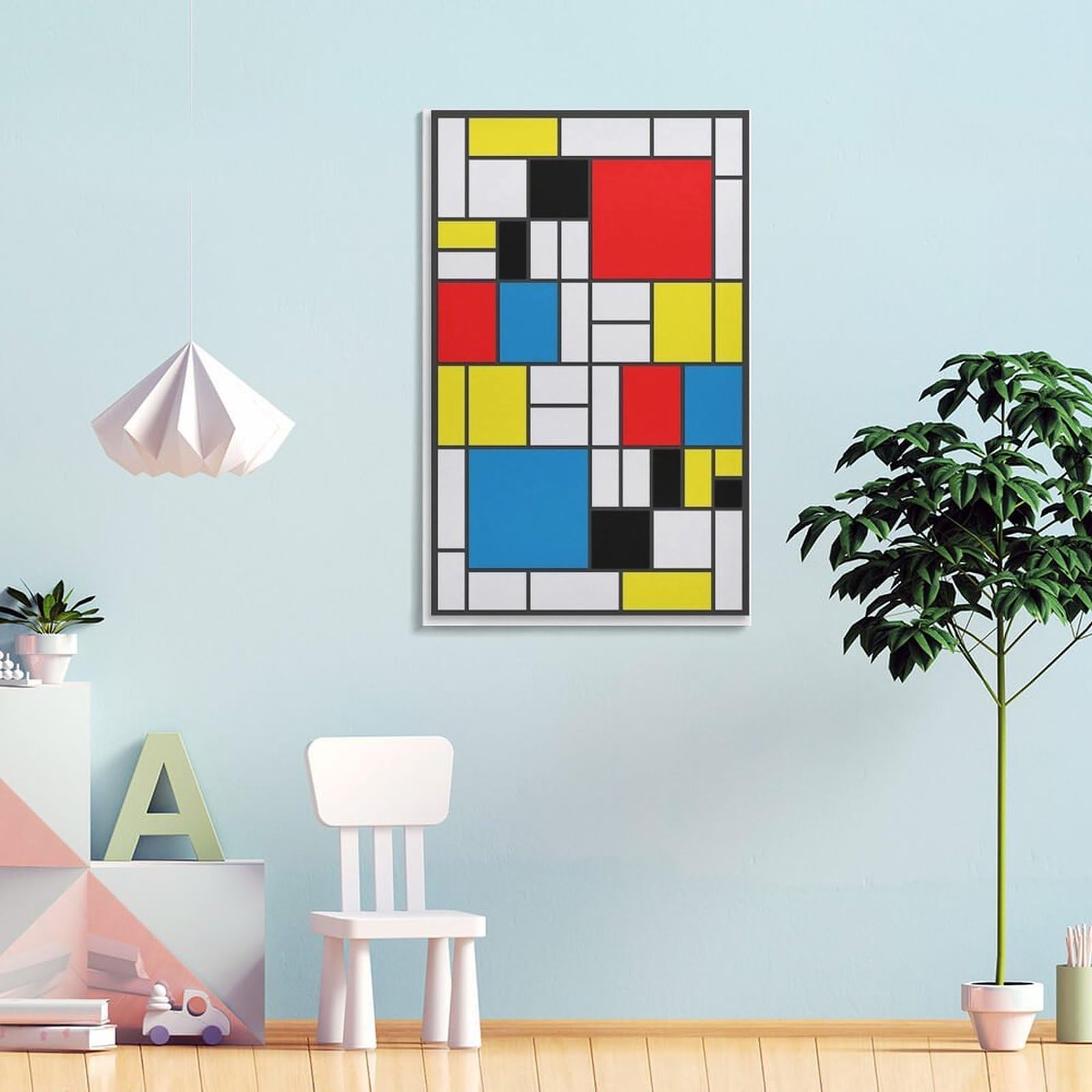 Amazon.co.jp: ピート・モンドリアン偉大な抽象画家たち絵画（赤・黄
