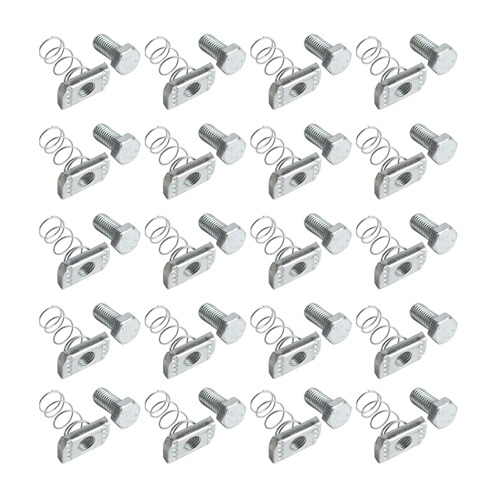 20 Pack Spring Channel Nut and 1/2" x 15/16" Bolt for All 1-5/8" Strut Channel. Channel strut Nuts, Spring Channel Steel Screws