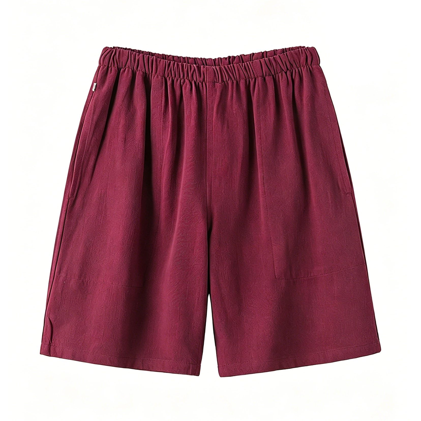 Pantalones de chándal de color sólido para hombre, pantalones de playa rectos y holgados, cortos, de estilo chino para el verano