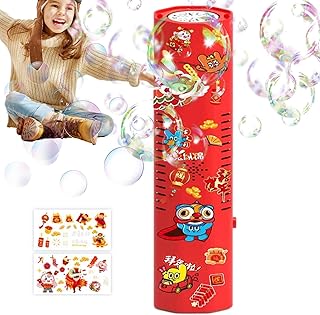 Portable Bubble Maker,2023 New Year Bubble Machine with Music Light | Portable Bubble Machine Automatic Bubble Blower with Sticker, Electric Bubble Maker for Party Fassme