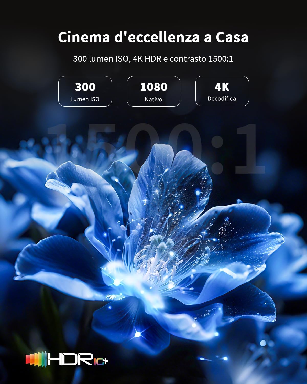 WEMAX Mini Proiettore con Google TV e Netflix Certificato, Nativo 1080P Full HD, 300 ISO Lumen, Autofocus e Keystone Automatico, HDR10, Dolby Audio, WiFi Bluetooth Smart Beamer per Home Cinema, Gaming