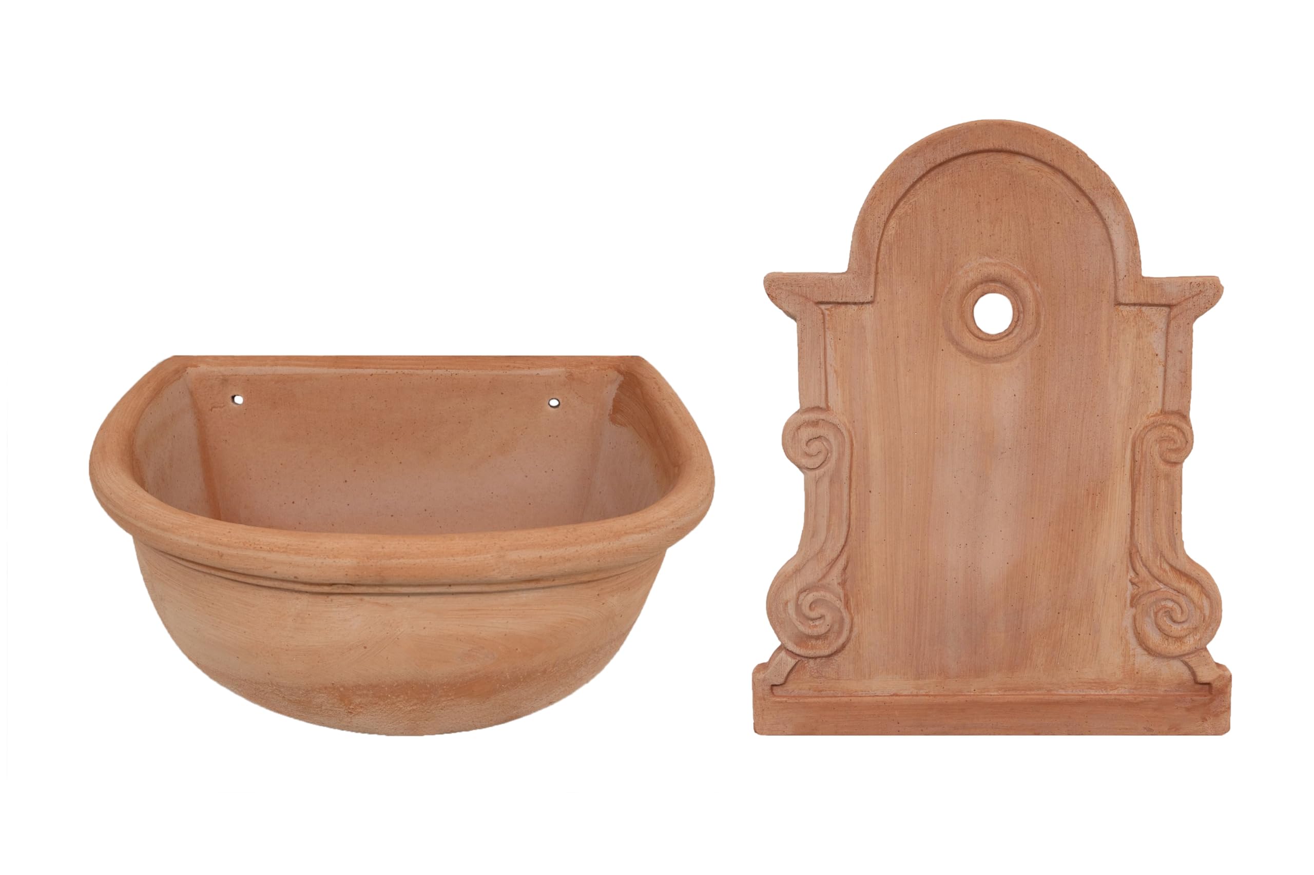 Biscottini Gartenbrunnen aus Terrakotta, Gartenmöbel, L 44 x T 38 x H 65