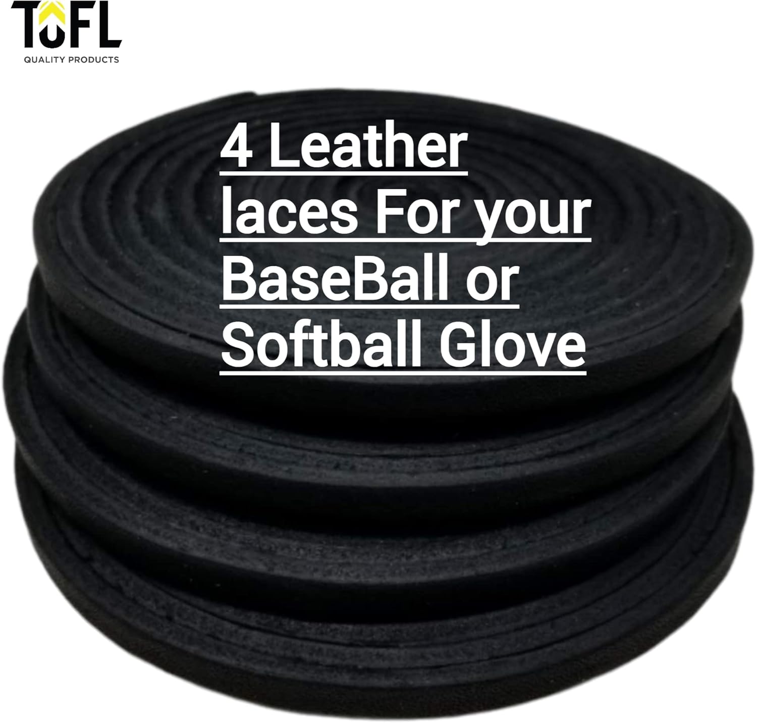 TOFL 4 Pack of Black Leather Laces to Relace Your Baseball Or Softball Glove and Leathercraft Scissors for All Your Craft Projects