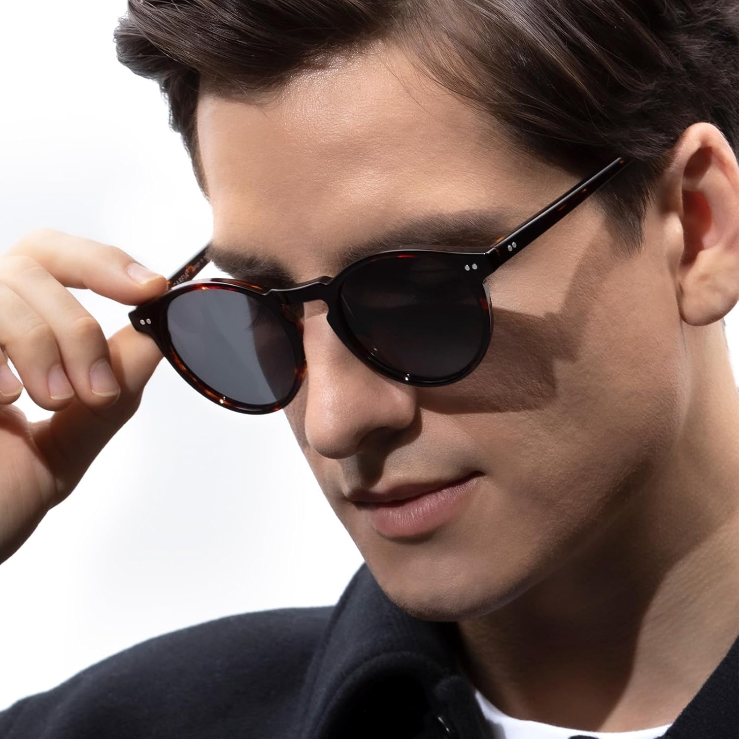 CARFIA Retro Round Polarized Mens Sunglasses UV Protection Acetate Frame CA5289L - Image 2