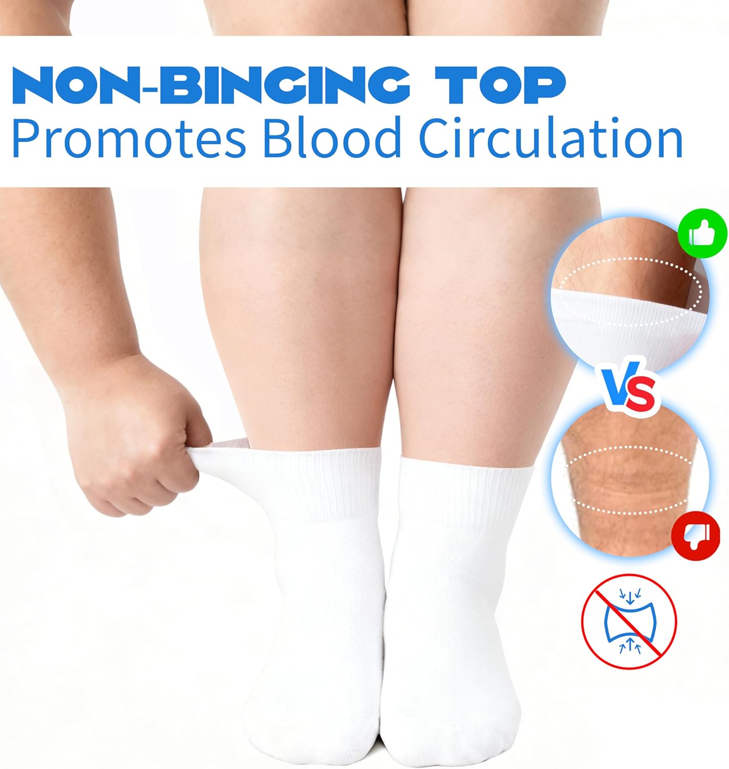 Forcool Non Binding Loose Top Seamless Ankle Low Cut Cotton Diabetic Socks for Men and Women, M/L/XL, 3/6 Pairs - Image 3