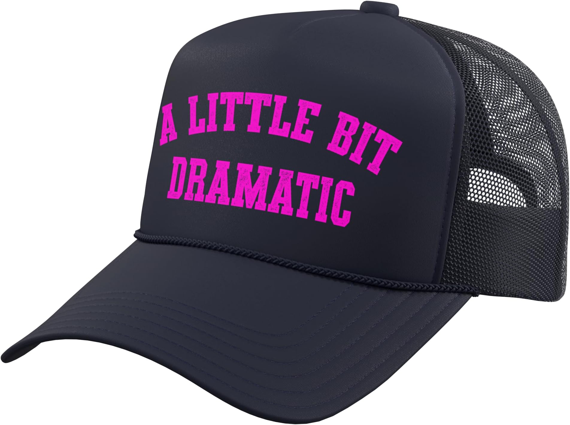 Retro A Little Bit Dramatic Drama Queen Sarcasm Funny Gag Trucker Hat with Adjustable Mesh Back