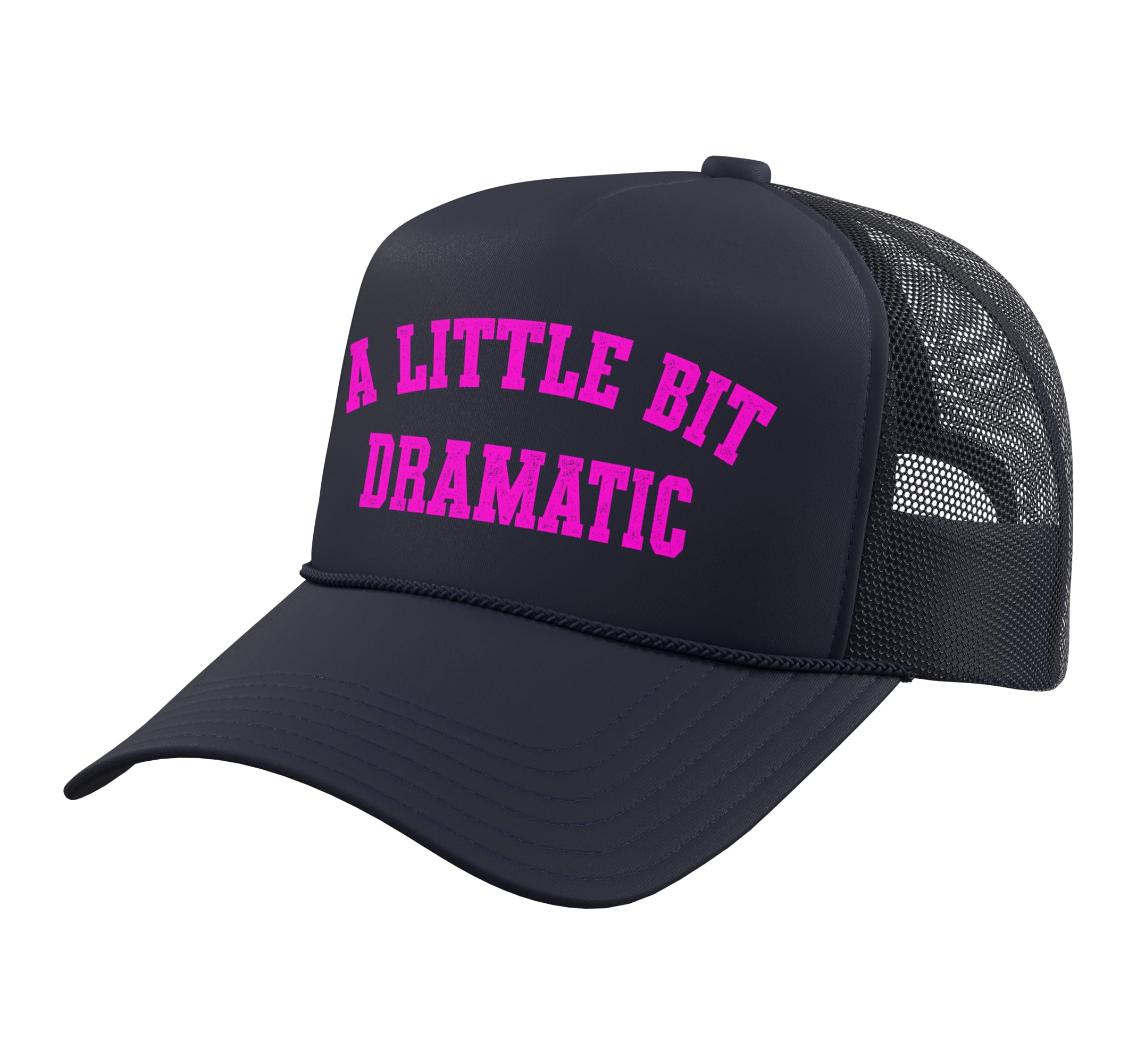 Retro A Little Bit Dramatic Drama Queen Sarcasm Funny Gag Trucker Hat with Adjustable Mesh Back