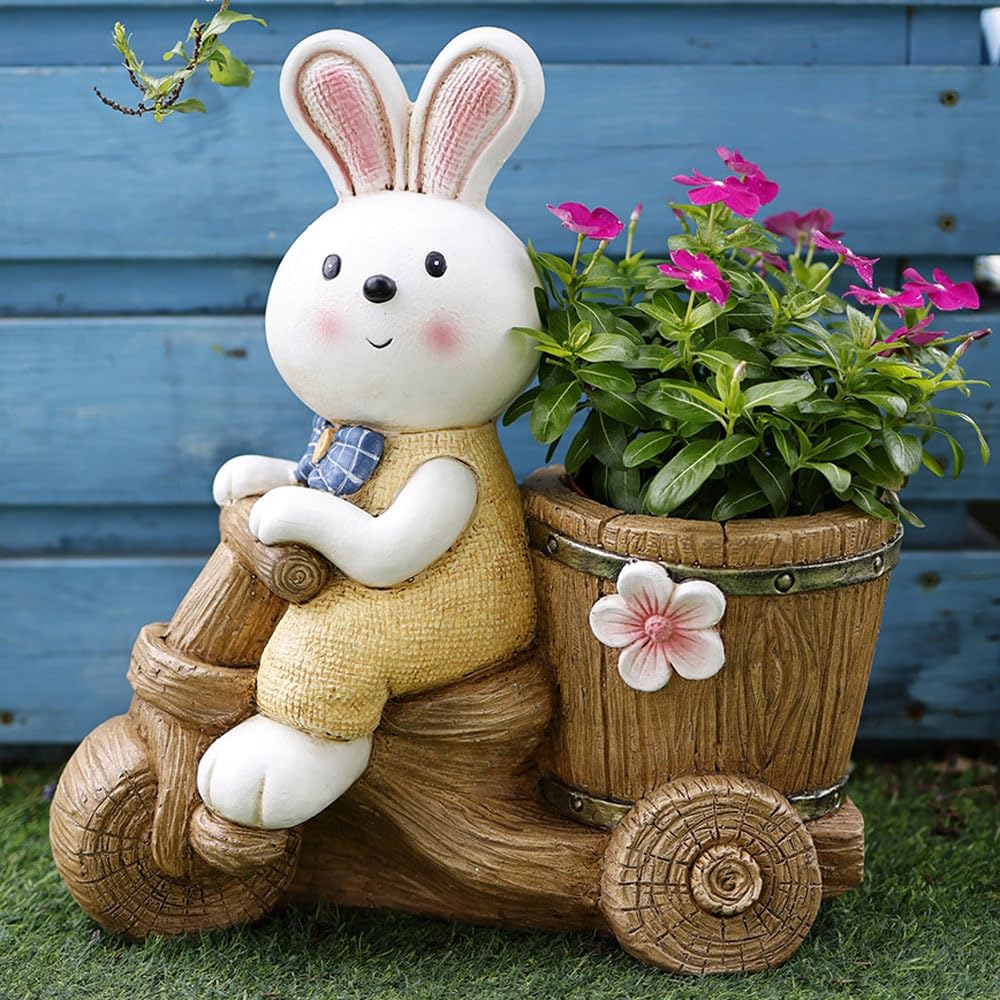 DFGHNBVC Planters For Outdoor Plants, Cute Rabbit Garden Plant Pots Indoor Outdoor, MgO Planting Flower Large Pot Planters, Creative Shape Balcony Tall Planter For Park, Corridor, Garden,