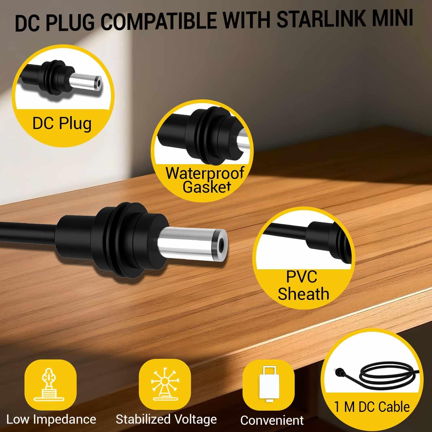 12V DC Step Up Converter for Starlink Mini, 9-28V to 30V 3.5A Power Adapter Compatible with Starlink Mini Dish, with Alligator Clips & Power Cable, for RV Truck Vehicle Off-Grid