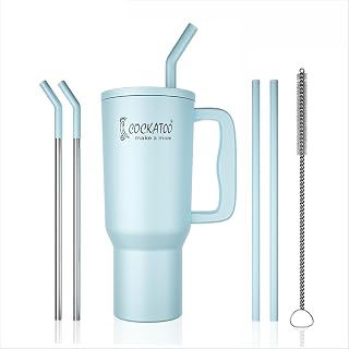 Cockatoo Stainless Steel Double Insulated Tumbler Water Bottle for Hot, & Cold Drink | Leakproof Handle Sipper Tumbler wit... Price In India