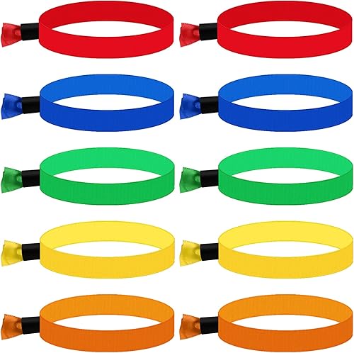 200 pulseras de tela para eventos, pulseras de colores para eventos, pulseras desechables, eventos para conciertos, fiestas y festivales