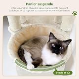 Globlazer Arbre a Chat Beige pour Gros Chat Maine Coon avec 2 Extra-large Niches 45*40*35cm, Grand Espace de Détente, 156 cm Stable Arbres à Chats pour Grand Chats plus de 8kg Intérieur (F61, Beige) - 4