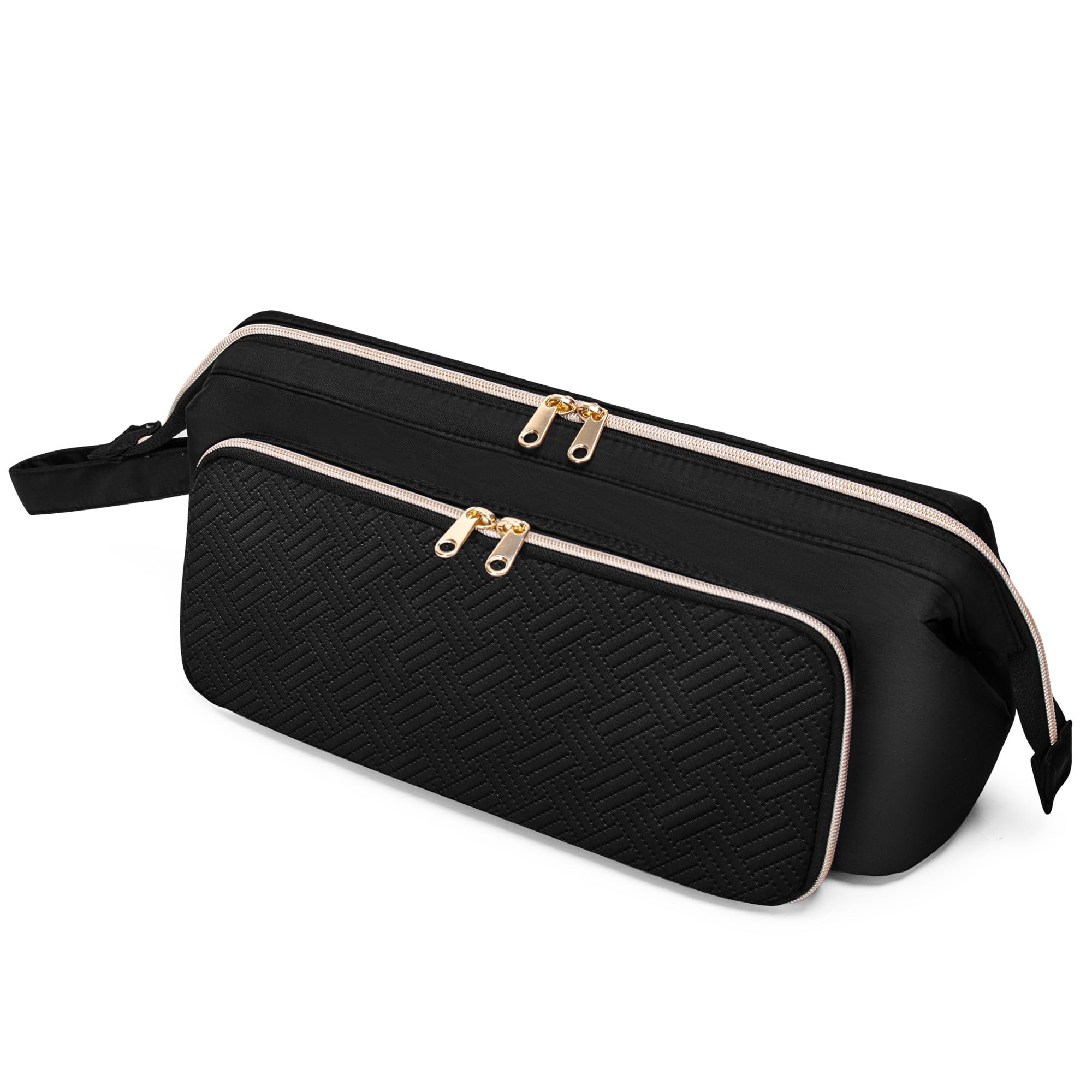 Bolsa de viaje para herramientas de cabello con alfombrilla resistente al calor para plancha plana, rizador y alisador, estuche de secadora 2 en 1 para organizar herramientas de peinado, color 7
