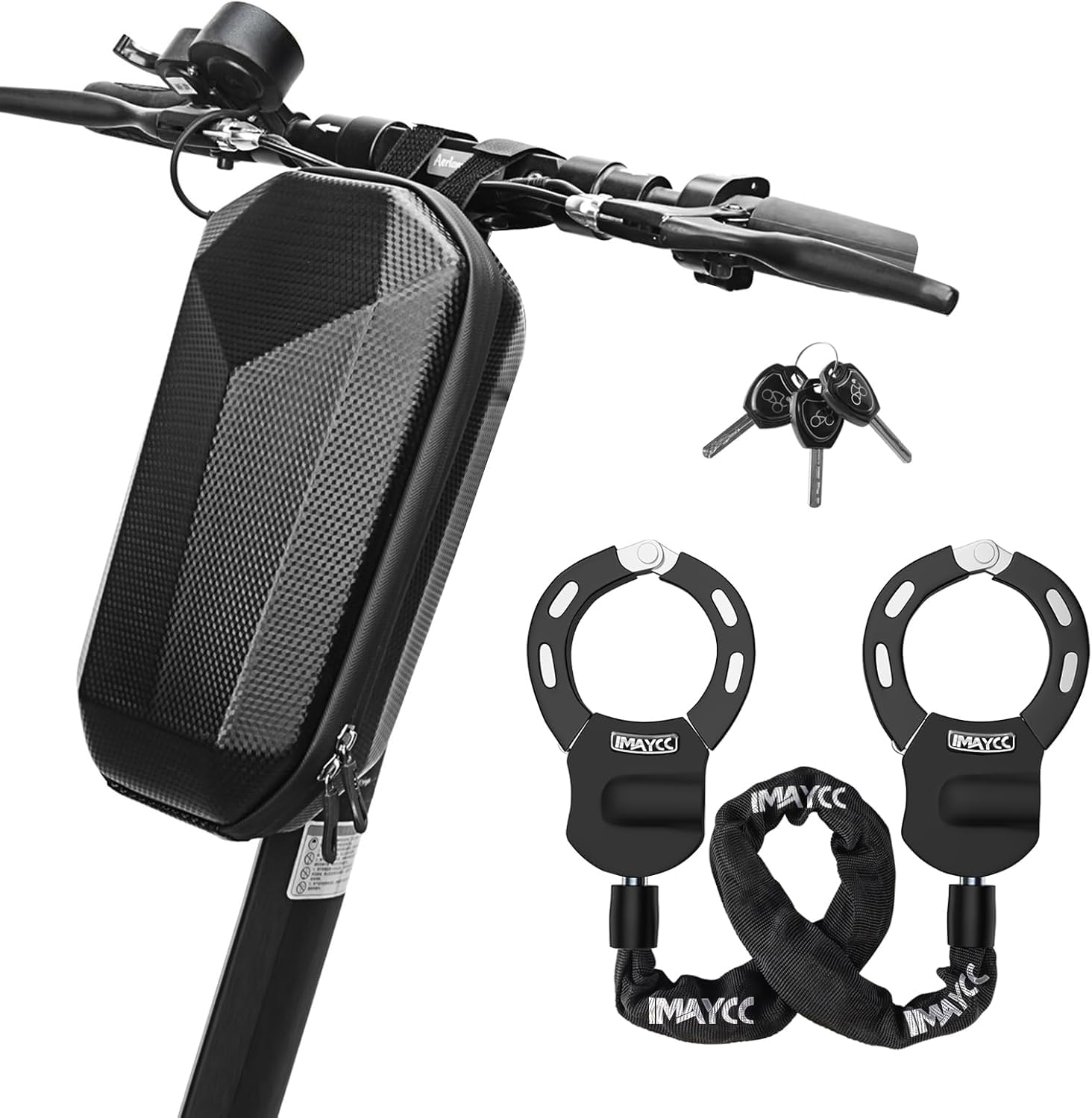 IMAYCC Antivol Trotinette Electrique, 94cm Cadenas Trotinette Electrique avec Sac de Rangement, Antivol Scooter, Acier Trempé, Protection Vol pour Scooter Electriques, Vélo Électrique, Moto