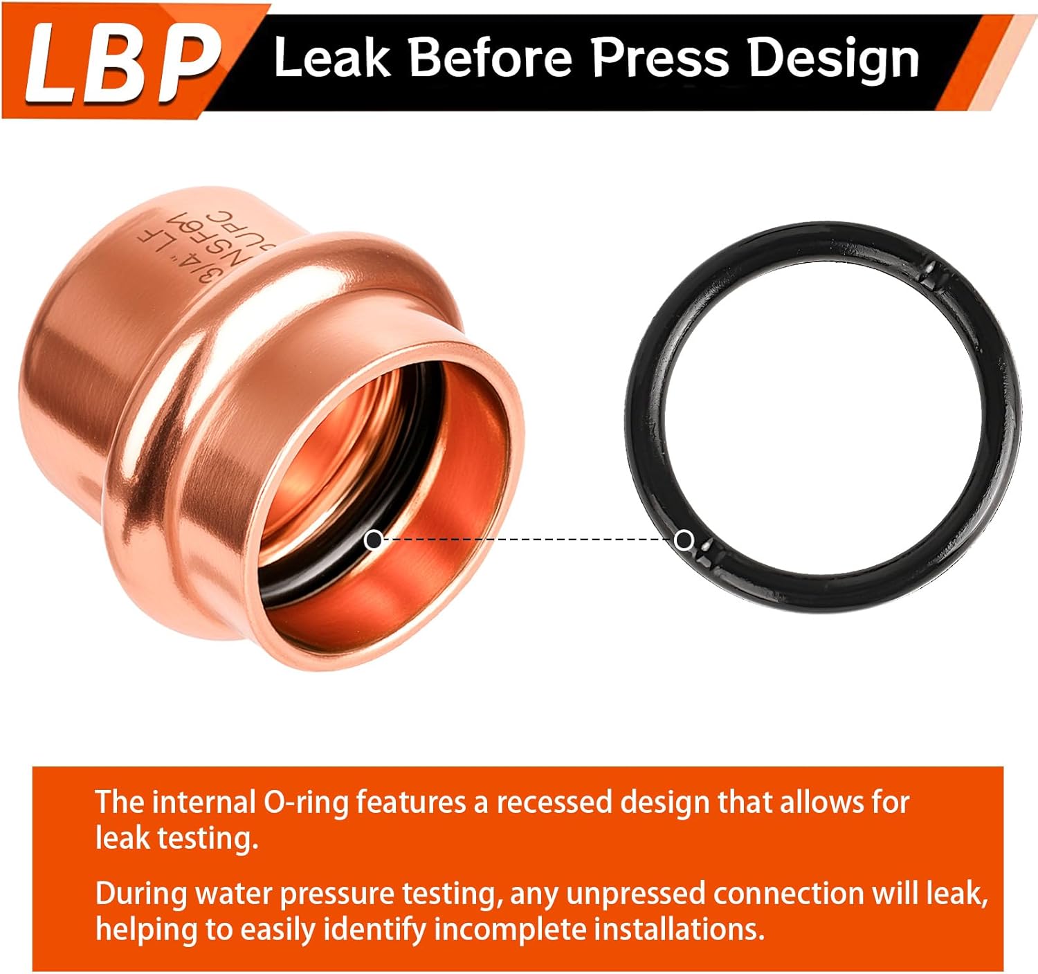 9 Pack 3/4'' Press End Cap | Press Fittings | Copper Fitting | Copper Pipe Fitting | Press Fittings 3/4 inch for Plumbing, Potable Water, Type M L K Pipe