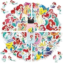 50Pcs Mixed Cartoon The Little Mermaid Stickers Gifts for Kids Girl Laptop, Cute Waterproof Vinyl Cartoon Decal for Teen Water Bottle Bike Guitar Phone Skateboard Luggage (The Little Mermaid)