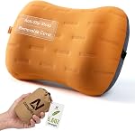 Oreiller de camping gonflable - Compact ultraléger Air Oreiller pour Voyage, Sac à dos & Randonnée - Cou ergonomique & Soutien lombaire (Grey, 1 Boîte)