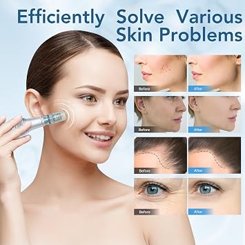 Dr. Pen M7S Wireless Microneedling Pen Skin Care Tool Kit with 11, 16, 24, 36 Pin Cartridges Silver