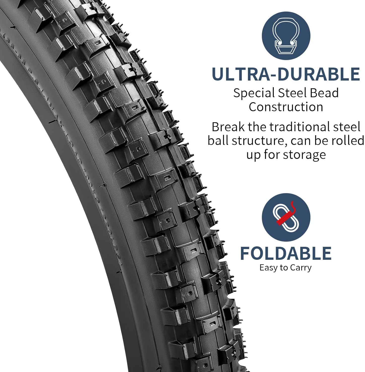 YUNSCM 24" Mountain Bike Tires 24x2.30/56-507 and 24" Bike Tubes Schrader Valve Compatible with 24x2.25 24x2.30 Bike Tires and Tubes (Y-900)