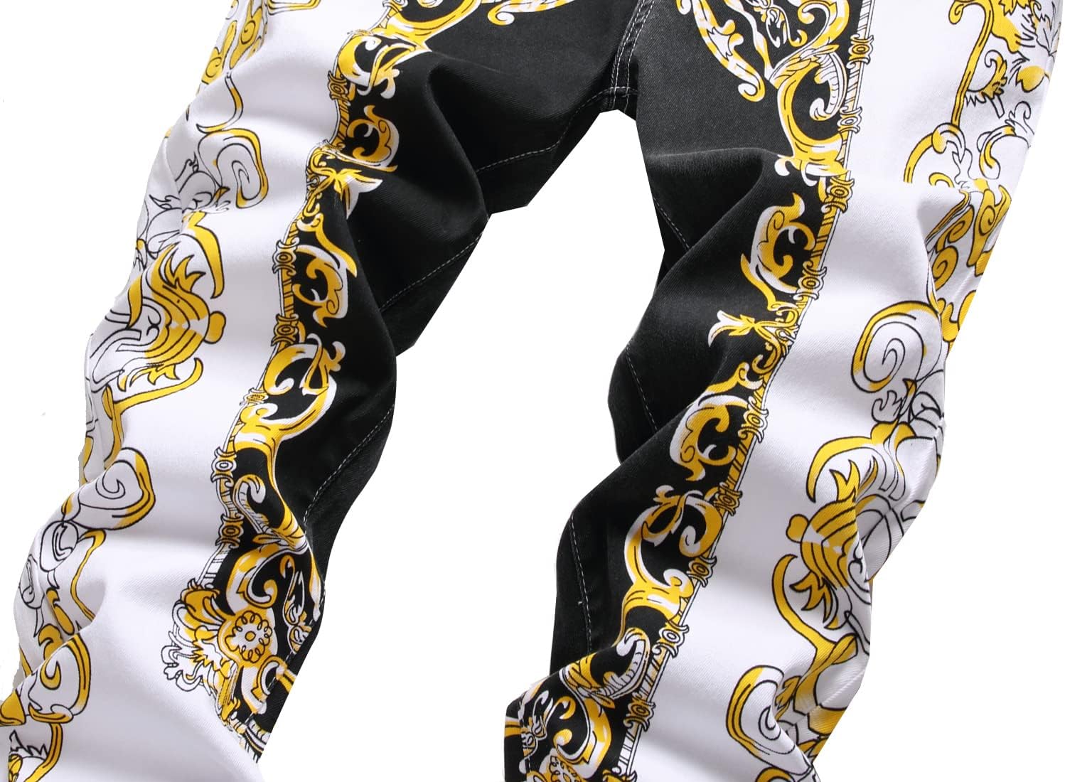 Mens Printed Jeans - Premium Jeans for Men Slim Fit - Skinny Stretch Denim Printed Pants for Men - Image 3