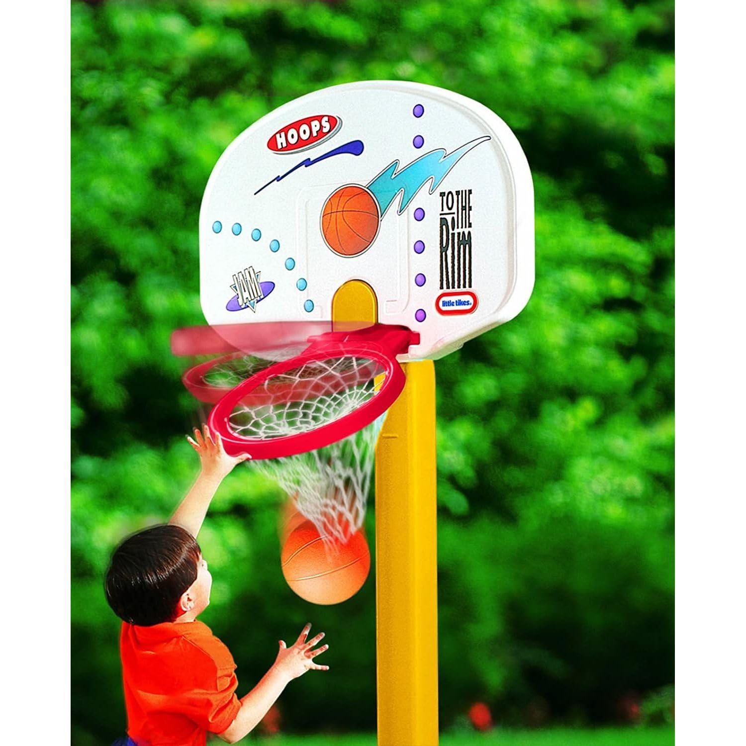 Little Tikes Easy Store Set da basket - Divertimento estivo all'aperto - Altezza regolabile - Gioco attivo - Include un pallone. Età: dai 12 mesi ai 6 anni in su- Grande