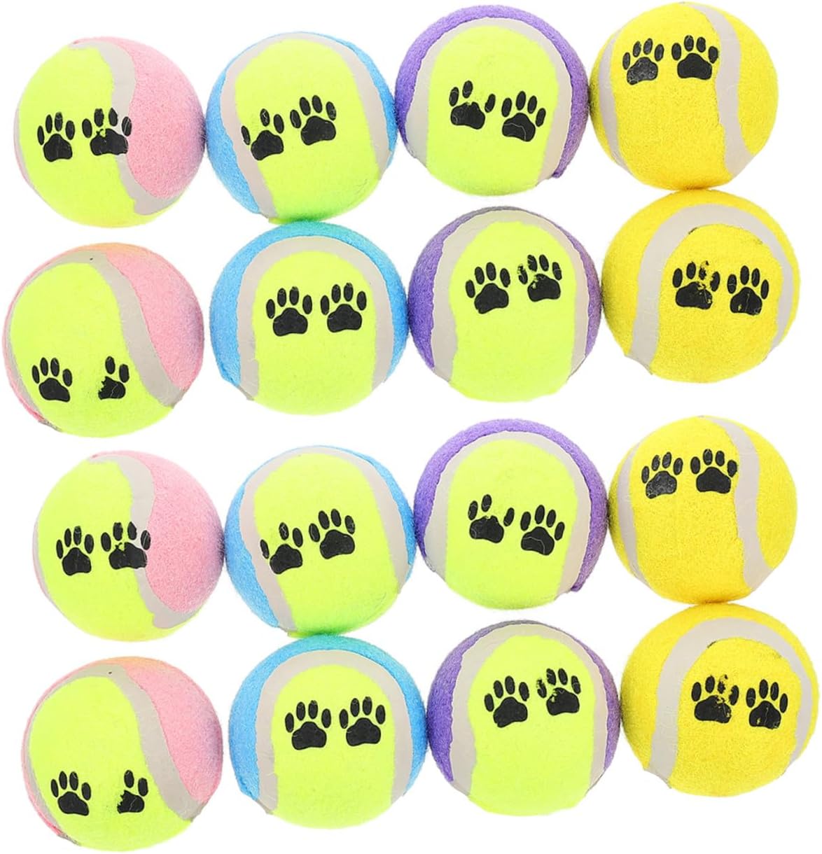 16pcs Small Dog Tennis Balls Rubber Interactive Training Sturdy Outdoor Puppy Play Balls for Medium Dogs Random Color